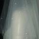Ivory wedding veil diamante rhinestone and pearl edged.  Cut or Pencil edge .  Choice of lengths and colours. FREE UK POSTAGE