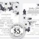 Wedding invitation white flower anemone and blackberry digital card template free editable online USD 5.00 on VECTOR.SALE