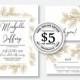 Wedding Invitation set rose gold foil floral pampas grass card template editable online USD 5.00 on VECTOR.SALE