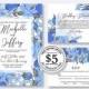 Wedding invitation Marsala blue floral flower peony anemone digital card template free editable online USD 5.00 on VECTOR.SALE