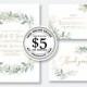 Wedding Invitation set watercolor floral herbal greenery eucalyptus card template editable online USD 5.00 on VECTOR.SALE