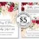Wedding invitation Marsala peony rose pampas grass greenery digital card template free editable online USD 5.00 on VECTOR.SALE