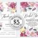 Wedding invitation watercolor blush pink marsala rose peony greenery card template free editable online USD 5.00 on VECTOR.SALE