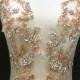 Rose Gold Bridal Rhinestone Applique Stitch Crystal Patch Bling Bodice Accents for Wedding Dresses Evening Gown
