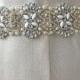Hot Glued Bridal Sash Rhinestone Appliques,Beaded Crystal Satin Belt Trimming, Sparkling Wedding Accessories for Dress