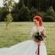 Blush Tulle Boho Wedding Dress With Ruffled Hemline/Bohemian Beach Wedding Dress with Cleavage and Open Back
