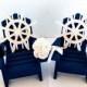 Navy blue Adirondack chair Cake Toppers-Ships Wheel Cake Topper-marine wedding cake topper-Navy Wedding cake topper-Navy Wedding cake topper
