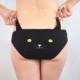 Panties with black cat face and ears knickers lingerie underwear
