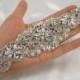 Iron On Clear Rhinestone applique Crystal Pearl Appliques Embellishment for Bridal Headband Wedding Garter Bride Sash belt