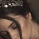 Silver bridal tiara with crystal, wedding side headband for short hair, Silver bridal headband, side hair piece for bride, headband mariage