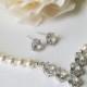 White Pearl Bridal Jewelry Set, Swarovski Pearl Silver Earrings&Necklace Set, Wedding Pearl Jewelry, White Pearl Jewelry, Bridal Party Gift