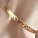 Elegant Gold Hammered Cuff, Gift for Her Modern Textured Dainty Bracelet, Classy Minimalist Layering Cuff