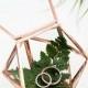 Wedding Ring Box - Terrarium Ring Box - Geometric - Glass Ring Box - Wedding Gift - Copper Jewelry Box - Geometric Terrarium Ring Box