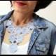 Handmade Crochet Bib Necklace Contemporary Crochet Cotton Lace Collar Lace Statement Bib Necklace Flower Necklace Gift For Her