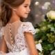 white tulle flower girl dress - wedding baby dress - festive girl dress - birthday dress -pageant dress -  first communion dress