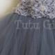 Gray Tutu Dress Flower Girl, Grey Tutu Dress, Charcoal, Platinum, Girls Baby Toddler, Tulle Flower Girl Dress