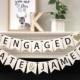 engagement party decorations - bridal shower banner - personalized engagement decorations - engagement banner - Engaged - name banner set