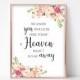 We Know You Would Be Here Today If Heaven Wasn't So Far Away Wedding Memorial Sign for Wedding Instant Download 4x6, 5x7, 8x10 Pastel Blooms