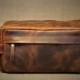 Men's Leather Toiletry Bag , Cosmetic Bag with Handle, Full Grain Leather Wash Bag, Leather Dopp Kit , Xmas Gift