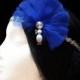 1920s Gatsby headband. Great gatsby headband. 1920s flapper headband. Blue feather headpiece. Bridal headpiece. Bridesmaid headpiece.