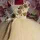 Country Flower Girl Dress,Rustic Flower Girl Dress,Vintage Inspired Girls Dress, Infant Lace Tulle Dress, Toddler Ivory Lace Dress