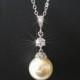 Pearl Bridal Necklace, Swarovski 12mm Ivory Pearl Necklace, Large Pearl Silver Necklace, Bridal Pearl Jewelry, Wedding jewelry Prom Necklace