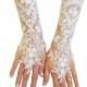Long Ivory Wedding gloves, bridal gloves, lace gloves, fingerless gloves, ivory gloves, french lace gloves, long glove, lace mittens, silver
