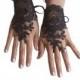 Black tulle, lace glove, embroidery, bridal, wedding, fingerless, burlesque, body, tattoo, romantic, gothic gloves, gothic wedding,