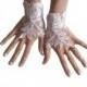 Ivory, or white, Wedding gloves, bridal gloves, lace gloves, fingerless gloves, ivory gloves, french lace gloves, bridal cuffs, gauntlets,