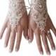 Champagne Bridal glove lace wrist cuff lace gloves wedding prom party rustic wedding wonderland