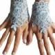 Something blue wedding glove bridal wedding fingerless french lace blue wedding gloves gauntlets guantes rustic elegant