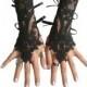 Black or ivory lace gloves french lace bridal lace wedding fingerless gothic gloves black camarilla burlesque vampire glove guantes 250