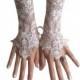 Ivory gloves, cream, frame, wedding bridal lace, fingerless, gauntlets, prom, party, lace wedding gloves, bridal gloves lace, accessories