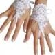 White Wedding gloves, bridal lace fingerless, french lace, cuff, gauntlets, fingerloop, snow white, glove lace, embroidery gloves, party