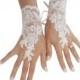 Ivory wedding glove free ship bridal wedding fingerless french lace lace wedding gloves gauntlets guantes rustic elegant 0028