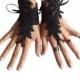 goth gothic lace black Wedding gloves, Party gloves, bridal gloves fingerless gloves french lace vampire