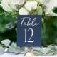 Navy Blue Table Numbers, Wedding Table Numbers, Rustic Table Number, Foil Table Numbers, #1123 4x6