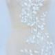 White Beading Appliques Leaves Beaded Vines Costumes Appliques Rhinestone Embellished Sewing for Party Ballgown Evening Dress