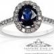 Blue Sapphire & Diamond Ring-Oval Cut Natural Ceylon-18kt White Gold 2tcw-wholesale price