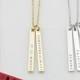 Vertical Bar Necklace Mom Necklace Baby Name Necklace Engraved Necklace Custom Baby Name Necklace Kids Names Necklace Family Tree Necklace