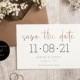 Printable Save the Date Template // Editable Wedding Save the Date // Rose Gold Foil Effect // Minimalist // DIY Wedding // Download