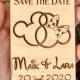Disney save the date magnet, Mickey and Minnie Save the date wood magnet, Mickey and Minnie save the dates,  Wedding Disney save the date