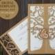 Tree Wedding Invitation template SVG + RSVP Card laser cut cricut (ai svg dxf cdr) vector file, rustic invitation envelope Digital Download