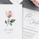 Wedding Invitations with Watercolor Pink Rose & Greenery, Details Card, Reception Card, RSVP Card, Self-Editable Templates, AB11_01_000
