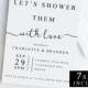 Couples Shower Invitation Template, Printable Wedding Shower Invite Card, DIY Couples Shower Invite, Editable Calligraphy PDF, 5x7