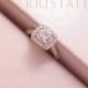 Engagement Ring French Pave Zircon Wedding Ring Bridal Ring Clear Crystal