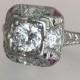 Vintage Art Deco Diamond Engagement Ring w Ruby Accents , Platinum Mounting Cradles 1.20ctw Round Transition Cut  Diamond , 1920s. Jewelry