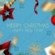 Christmas Invitation Greeting Card fir gold feather gift box snowflake pearl balls confetti star invitation editor