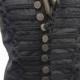 Steampunk Black Waistcoat with black Braiding and cogs gear copper buttons with self tie brown silk Cravat in size XL 44"