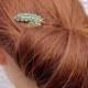 Vintage OOAK Pastel Blue Mint Green Rhinestone Bridal Hair Comb Elf Princess Wedding Gold Leaf Hairpiece Romantic Headpiece Blush Rustic